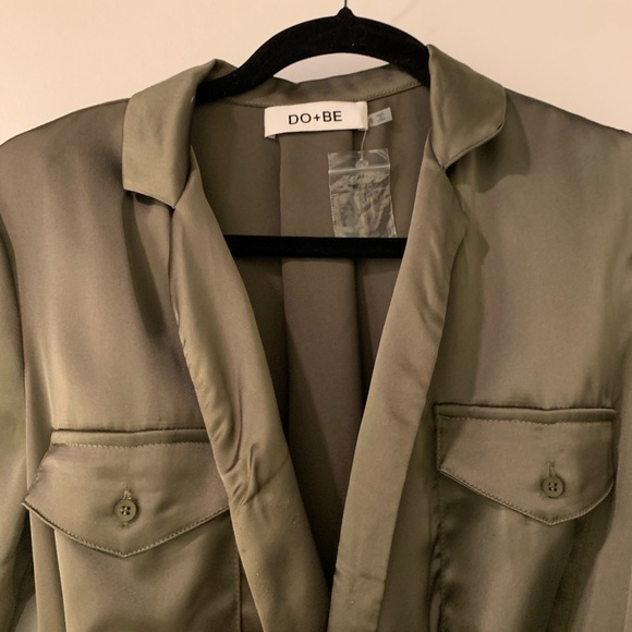 DO + BE Green silk jumpsuit - Picture 4 of 6